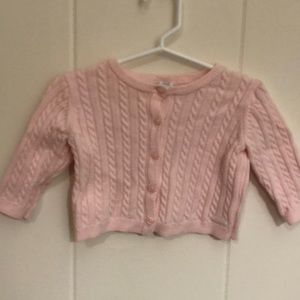 Janie and Jack pink sweater with onesie &leggings.